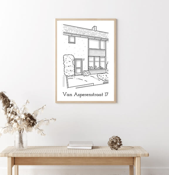 Poster - Lijntekening - Handgemaakt