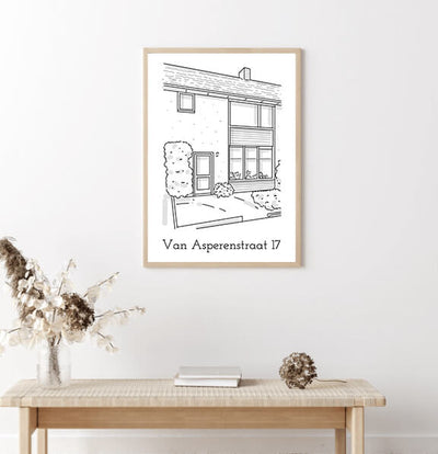 Poster - Lijntekening - Handgemaakt