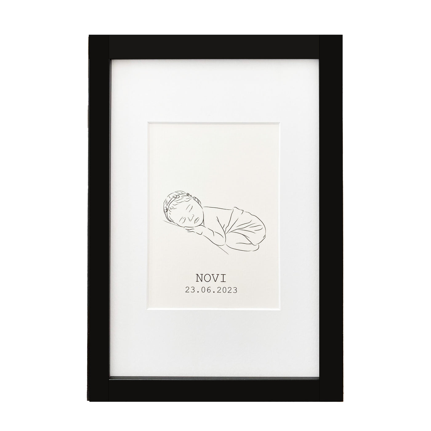 Poster - Newborn - Baby - Kind - Geboorte - Lijntekening - Handgemaakt