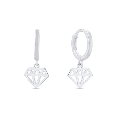 Oorringen diamant origami - 925 zilver - Xoo