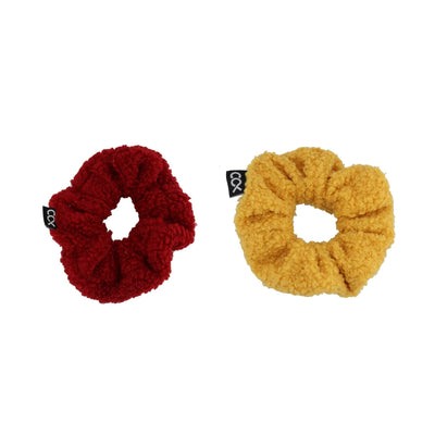 Scrunchie teddy rood/geel - 2 pack - Xoo