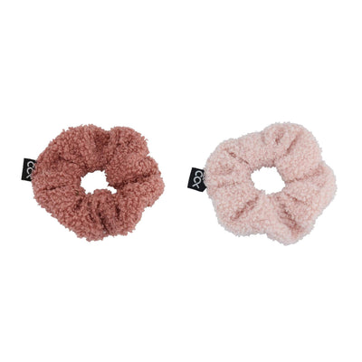 Scrunchie teddy roze - 2 pack - Xoo
